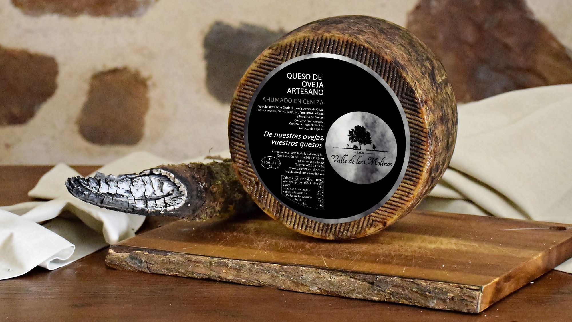Valle de los Molinos - ser owczy wędzony w popiole typu Manchego 6 m-cy - obrazek 3